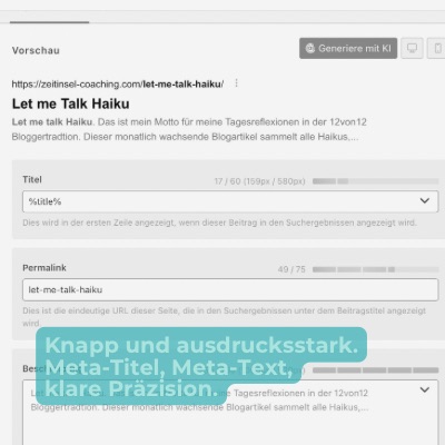 Let me talk Haiku Febraur 2025 - Meta Texte und SEO